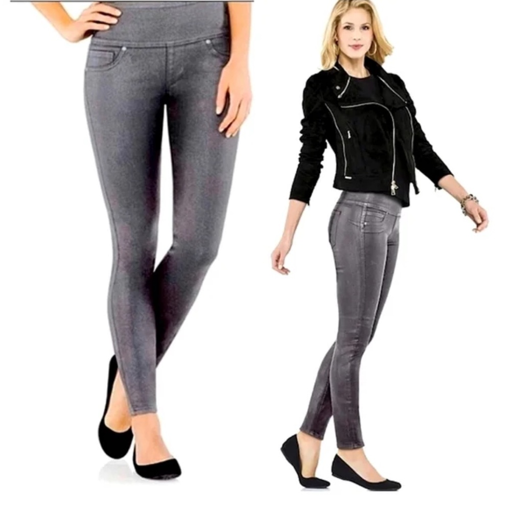 C7 SPANX Active Gray Pants‎ High Waist Booty Boost Large Pull On Size Zip